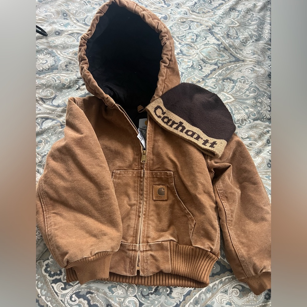 Carhartt coat and beanie